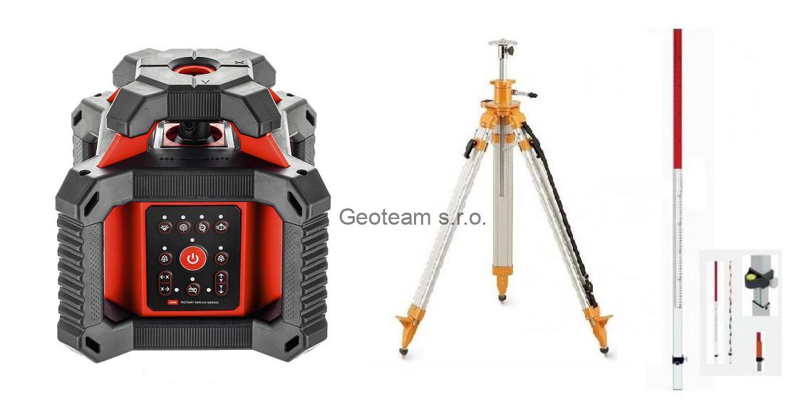 Rotační laser ADA Rotary 500 HVR + stativ s klikou a lať
